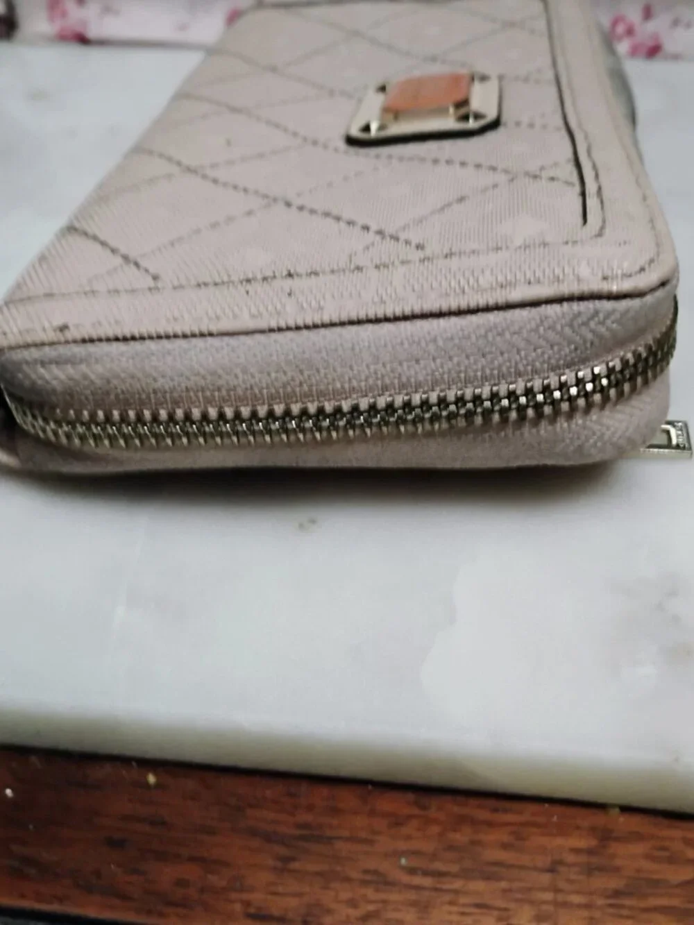 Pale Pink Guess Wallet Zippered